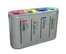 ถังขยะสแตนเลส4ช่อง สแตนเลส201 หนา 1.0 มิลขนาด 1380*360*760MM 0