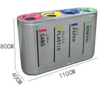 ถังขยะสแตนเลส4ช่อง สแตนเลส201 หนา 1.0 มิลขนาด 1380*360*760MM