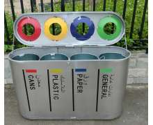 ถังขยะสแตนเลส4ช่อง สแตนเลส201 หนา 1.0 มิลขนาด 1380*360*760MM