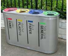 ถังขยะสแตนเลส4ช่อง สแตนเลส201 หนา 1.0 มิลขนาด 1380*360*760MM