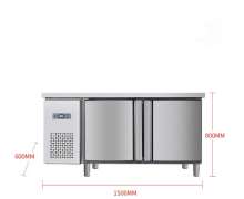 ตู้เย็นสแตนเลส 2อุณหภูมิ แนวนอน2ประตู ขนาด 150*60*80 ซม. แช่ผสม