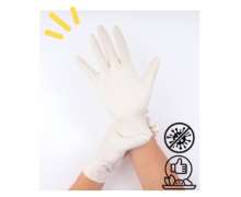 ถุงมือใช้แล้วทิ้ง (100ชิ้น/กล่อง) ถุงมือแพทย์ยางธรรมชาติ ไม่มีแป้ง ใช้หยิบจับอาหารได้ มาตรฐานส่งออก สีขาว 0