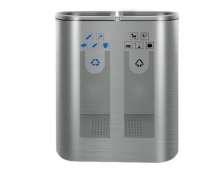 ถังขยะสแตนเลสใสมองเห็นขยะด้านใน2ช่อง ขนาด 310*780 สูง*850 ซม. 0