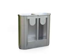 ถังขยะสแตนเลสใสมองเห็นขยะด้านใน2ช่อง ขนาด 310*780 สูง*850 ซม.