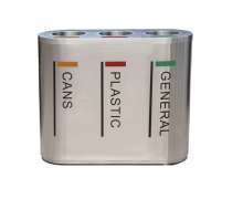 ถังขยะแยกประเภทสแตนเลส3ช่อง ขนาด940*340*760mm 0