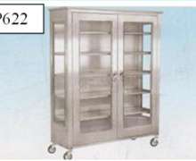 ตู้เก็บเครื่องมือแพทย์2ประตูมีล้อ ตู้เก็บของสแตนเลสประตูกระจก 03-CW-P622 0