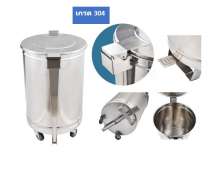 ถังขยะสแตนเลสเท้าเหยียบ เกรด 304 บรรจุ50ลิตร ขนาด 35*65 ซม.มีล้อ 2ล้อ