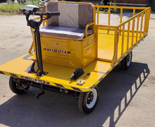 รถบรรทุกของแบบนั่งขับ รุ่น: พวงมาลัย ขนาด กว้าง1.25 ยาว2.5m ความจุที่รับน้ำหนักได้: 1000 น้ำหนักของรถ 400 วัสดุ: สแตนเลส 304