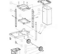 รถเข็นแม่บ้าน ขนาด 51*112*96 ซม. รถเข็นทำความสะอาด,PA Trolley,เกรดเอแข็งแรง รุ่น F4-1