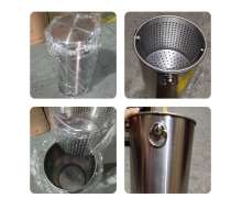 ถังขยะสแตนเลสมีใส้กรอง ขนาด 23*57 ซม.