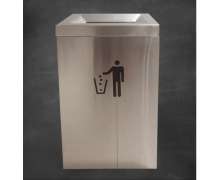 ถังขยะสแตนเลสมีช่องทิ้งด้านบน  400*400*625 mm.