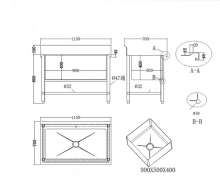 ซิงค์สแตนเลสหลุมลึก40ซม.115x70x80+15 ซม.