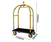 รถเข็นกระเป๋าสัมภาระ CW-089-1-2 สีทอง  ขนาด 70x115x198 cm