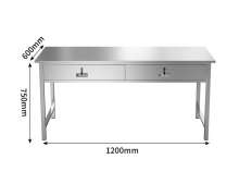 โต๊ะสแตนเลสมีลิ้นชัก