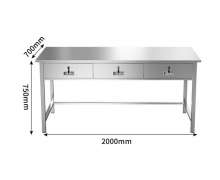 โต๊ะสแตนเลสมีลิ้นชัก