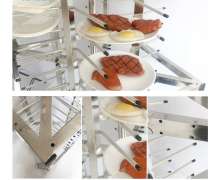 รถเข็นจาน แร็คเสียบจานแบบมีล้อ 80 ใบ 600*600*1610 mm.Plate rack trolley สแตนเลส ใช้งานด้านอาหารได้ (สั่งขั้นต่ำ2ชิ้น)