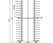 รถเข็นจาน แร็คเสียบจานแบบมีล้อ 80 ใบ 600*600*1610 mm.Plate rack trolley สแตนเลส ใช้งานด้านอาหารได้ (สั่งขั้นต่ำ2ชิ้น)