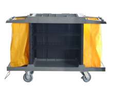 รถเข็นแม่บ้านพลาสติก ขนาด 54x150x99 ซม Housekeeping Carts  Maid Trolley รถเข็นแม่บ้านทำความสะอาด รุ่น F4-2 