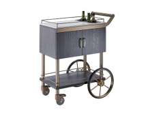 รถเข็นไวน์รอยัล Rose Gold New Southern C-25 Square Hotel ร้านอาหาร Hand Push Dining Cart ขนาด 805*500*1000 mm. 0