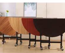 โต๊ะกลมพับเก็บได้ โต๊ะoval table  โต๊ะกลมรูปไข่ มี 4 ขนาด ให้เลือก พื้นผิวสีไม้