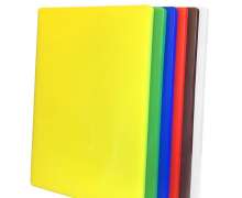 เขียงพลาสติก PE ขนาด  กว้าง 50ยาว 100 หนา 2 ซม. มี 5 สี สีขาว สีเหลือง สีเขียว สีแดง สีน้ำเงิน สีน้ำตาล ราคาต่อ 1 ชิ้น