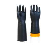 ถุงมืออุตสาหกรรม ถุงมือยางสีดำ ความยาวถึงศอก  40 ซม.ถุงมือยางอุตสาหกรรมทนกรดและด่างกันลื่น