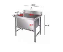 ซิงค์สแตนเลส1หลุม 1 ก็อก ขนาด 60*60 สูง 80 ซม. อ่างลึก 40 ซม.หนา 1.0 มิล, 0