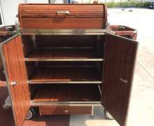 รถเข็นแม่บ้านไม้+สแตนเลส พรีเมี่ยม CW-067-8-1 โครงเชื่อมแข็งแรง ไม่น็อคดาว size 460x1400x1110 mm. 