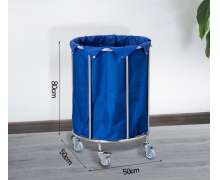 รถเข็นผ้าโรงพยาบาล สแตนเลส  CW-074-5-2 ถุงมีฝาปิดขนาด 50*90ซม. 0
