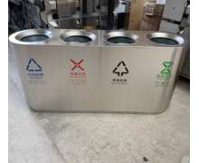 ถังขยะสแตนเลสแยกประเภทขยะ 4 ช่องสแตนเลส 201 ขนาด 1380*360*760mm