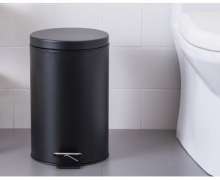 ถังขยะสแตนเลสสีดำ3ลิตร เท้าเหยียบ เกรด 201 ขนาด 17*25 ซม.มีถังดานในPP ฝา Soft Close ใช้ในห้องน้ำ ห้องนอน ห้องครัว ห้องรับแขกได้