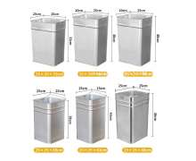 ถังด้านในถังขยะ สังกะสี มีแบบทรงกลม และแบบสี่เหลี่ยม