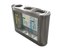 ถังขยะสแตนเลสใส3ช่อง ขนาด 1080*260*750mm สแตนเลส 201 หนา 1.0 มิล ขนาดบรรจุ 40 ลิตรต่อช่อง 0