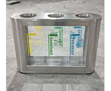 ถังขยะสแตนเลสใส3ช่อง ขนาด 1080*260*750mm สแตนเลส 201 หนา 1.0 มิล ขนาดบรรจุ 40 ลิตรต่อช่อง