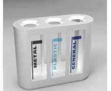 ถังขยะสแตนเลสใส3ช่อง ขนาด1000*350*830mm  mm สแตนเลส 201 หนา 1.0 มิล บรรจุ 60 ลิตรต่อช่อง 0