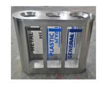 ถังขยะสแตนเลสใส3ช่อง ขนาด1000*350*830mm  mm สแตนเลส 201 หนา 1.0 มิล บรรจุ 60 ลิตรต่อช่อง