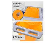 รถเข็นแม่บ้าน รถเข็นเมด รถเข็นทำความสะอาด ขนาด 51*112*96 ซม. พลาสติกหนารับน้ำหนักได้100กก รุ่น F4-1-2(มีฝาปิดถุง)