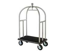 รถเข็นกระเป๋าสแตนเลส กรงนก CW-089-3 (งานไทย)โครงเชื่องแข็งแรง ไม่น็อคดาว size 65x107x190 cm. 