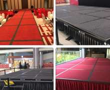 ขนาด 1220*2440 สูง 410-610 mm. เวทีสำเร็จรูปจัดเลี้ยงเก็บพับเคลื่อนที่ได้ ขนาด 1220*2440 สูง 410-610 mm