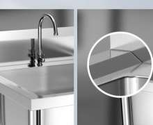 ซิงค์สแตนเลส โรงงานผลิต อ่างล้างจานสแตนเลส1หลุม Sink stainless รุ่น ST3-1 ขนาด 700*700*800*150 mm. สั่งทำได้