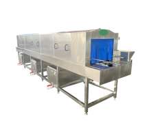 เครื่องล้างตะกร้า,เครื่องล้างกะบะพลาสติก 1600mm ล้างภาชนะได้ 400 ชิ้นต่อชั่วโมง ล้างน้ำเย็น 0