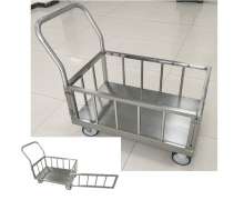 รถเข็นของสแตนเลส รถเข็นเอนกประสงค์สแตนเลส ขนาด  900*600*850mm (เปิดได้1ด้าน) 0