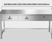 โต๊ะสแตนเลสมีลิ้นชัก