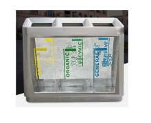 ถังขยะสแตนเลส3ช่องใส แยกประเภทขยะ 0