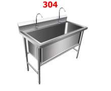 ซิงค์สแตนเลส304 หลุมใหญ่1หลุม  หนา 1.2 มิล ลึก30และลึก40 ซม. 0