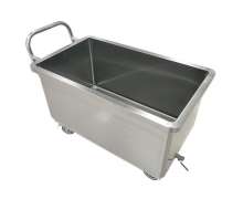 รถเข็นสแตนเลส ผนังทึบ4 ด้าน มีวาวล์ปล่อยน้ำทิ้ง 900*600*850mm 0