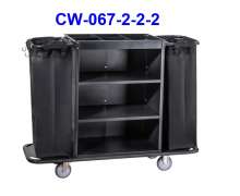 รถเข็นแม่บ้านเหล็กพ่นสีดำ รุ่น CW-067-2-2-2 0