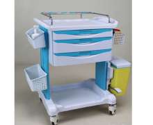 รถเข็นทางการแพทย์ ABS รถเข็นฉุกเฉิน รถเข็นหัตถการ 3ลิ้นชัก รุ่น CW-065-0-1-3 ขนาด 480*780 สูง 1000 mm. ถังขยะเท้าเหยียบ 0