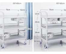 รถเข็นทางการแพทย์ ABS 2 ชั้น 3 ชั้น มีลิ้นชัก 