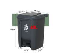 ถังขยะพลาสติก สีเทา  NO.30 บรรจุ 30 ลิตร ขนาด   350*330*480 mm. 0